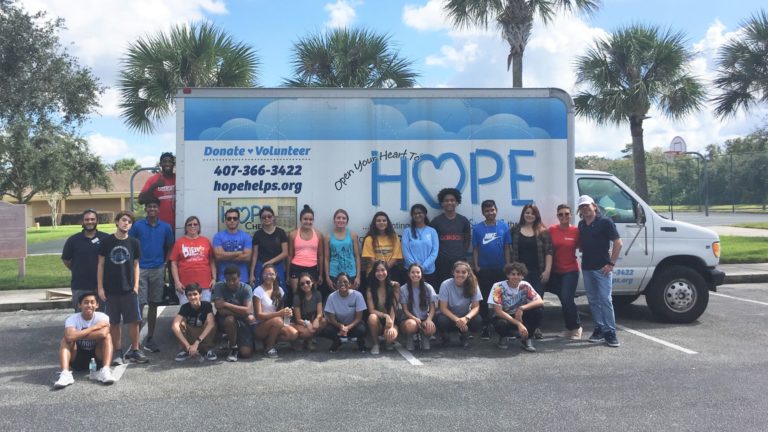 Live Oak Reserve Food Drive for HOPE Helps 2018 group photo