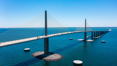 Sunshine Skyway Bridge, Tampa Bay in Florida
