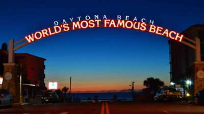Entrance to Daytona Beach at Sunset